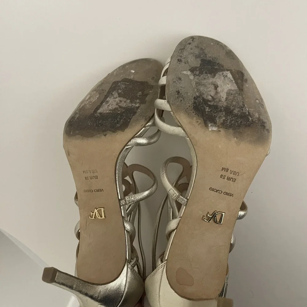 Diane von furstenberg sandal Metallic Heels ‎ Sandal 38 US8 Golden
